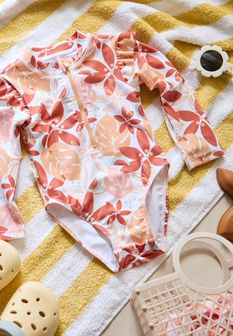 Maillot de bain 1 pièce bébé manches longues cassis Orange 1 - vertbaudet enfant 