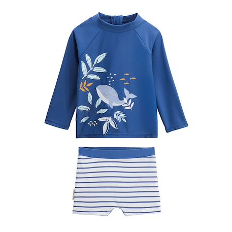 Maillot de bain garçon 2 pièces t-shirt de protection uv et boxer brasilia Bleu 2 - vertbaudet enfant 