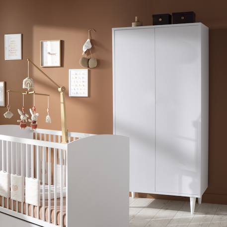 Armoire 2 portes avec étagères et penderie - ouverture push - milann Blanc 4 - vertbaudet enfant 