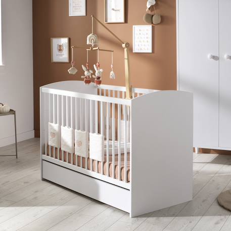 Lit bébé 60x120 - têtes de lit panneaux - milann Blanc 2 - vertbaudet enfant 