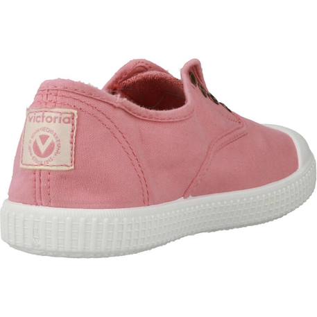 Basket fille sans lacets à enfiler Rose nude+Rouge 3 - vertbaudet enfant 