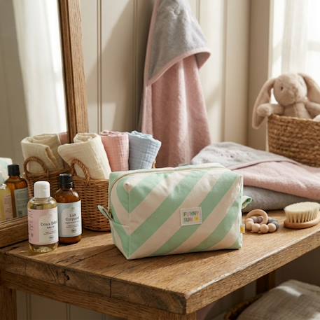 Trousse de toilette en coton imprimé - pop Jaune+Rose+Vert 15 - vertbaudet enfant 