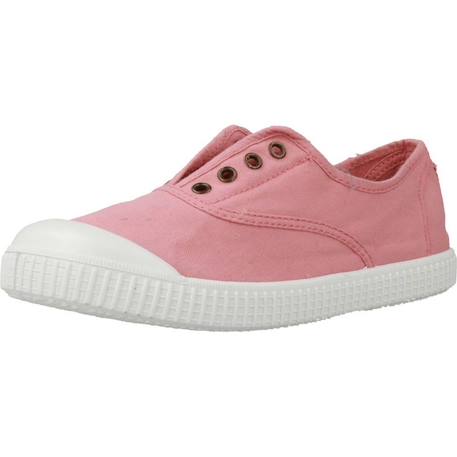 Basket fille sans lacets à enfiler Rose nude+Rouge 4 - vertbaudet enfant 