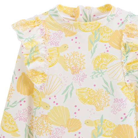 Maillot de bain fille 2 pièces t-shirt de protection uv et culotte porticcio Jaune 3 - vertbaudet enfant 