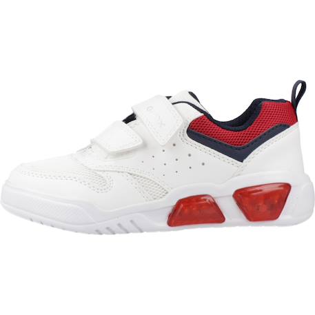 Basket garçon modèle j illuminus boy Blanc c0050+Bleu c0735 2 - vertbaudet enfant 
