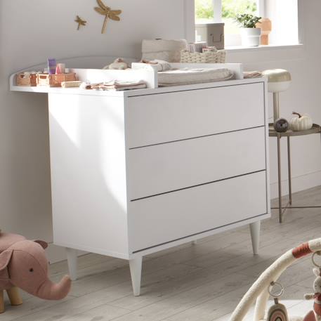Chambre bébé 3 pièces milann, lit bébé 120x60, commode à langer et armoire 2 portes - milann Blanc 4 - vertbaudet enfant 