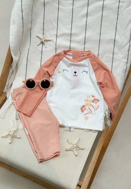 Fille-Maillot de bain-Maillot de bain fille 2 pièces t-shirt et pantalon de protection uv calvi
