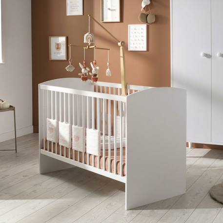 Lit bébé 60x120 - têtes de lit panneaux - milann Blanc 1 - vertbaudet enfant 