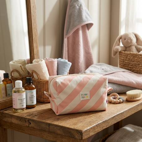 Trousse de toilette en coton imprimé - pop Jaune+Rose+Vert 6 - vertbaudet enfant 