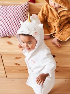 Bébé-Cape, peignoir de bain-Peignoir de bain bébé personnalisable Licorne Oeko-Tex®