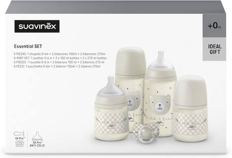 Set nouveau-né sucette et 4 biberons Wild & free beige 2 - vertbaudet enfant 