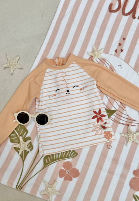 T-shirt de bain fille de protection uv calvi Corail 1 - vertbaudet enfant 