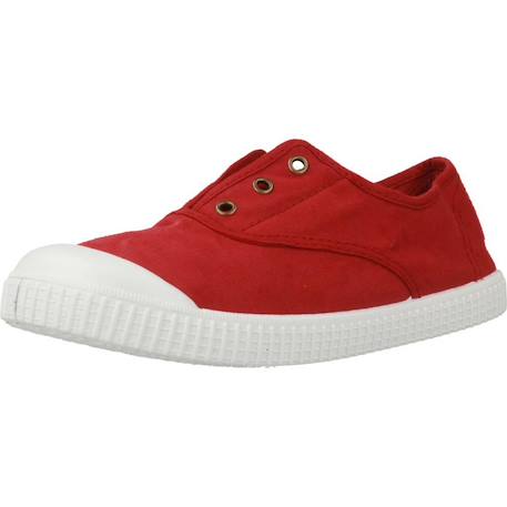 Basket fille sans lacets à enfiler Rose nude+Rouge 10 - vertbaudet enfant 
