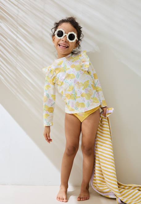Maillot de bain fille 2 pièces t-shirt de protection uv et culotte porticcio Jaune 1 - vertbaudet enfant 