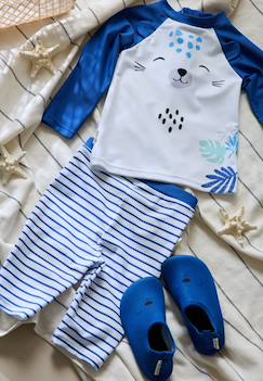 Maillot de bain garçon 2 pièces t-shirt et pantalon de protection uv brasilia  - vertbaudet enfant