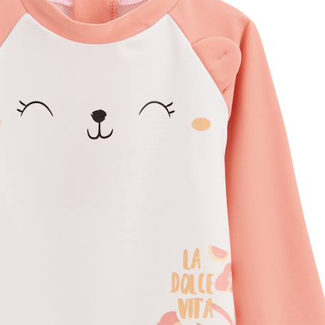 Maillot de bain fille 2 pièces t-shirt et pantalon de protection uv calvi Corail 3 - vertbaudet enfant 