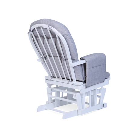 Fauteuil À Bascule Avec Repose-Pied + Rembourrage Rocking Chair Gris