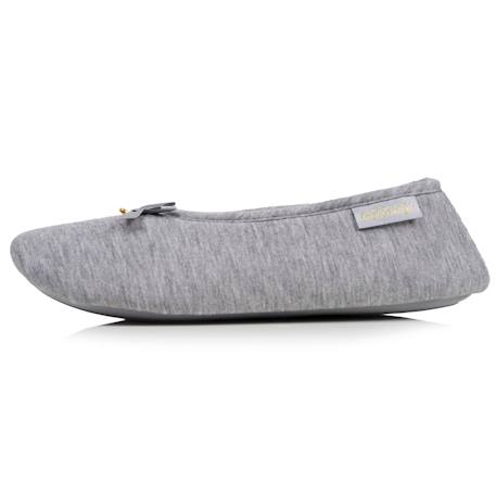Chaussons ballerines jersey, semelle gomme antidérapante Gris chiné 4 - vertbaudet enfant 