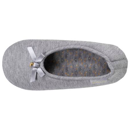 Chaussons ballerines jersey, semelle gomme antidérapante Gris chiné 3 - vertbaudet enfant 