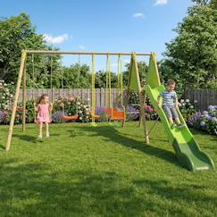 Jouet-Portique balançoire métal kaheco 2,30 m 8 enfants
