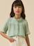 Chemise fille en gaze - coton biologique bleu jean+vert sauge 8 - vertbaudet enfant 