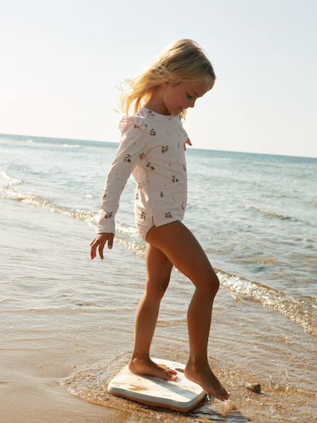 T-shirt de bain manches longues rose clair 3 - vertbaudet enfant 