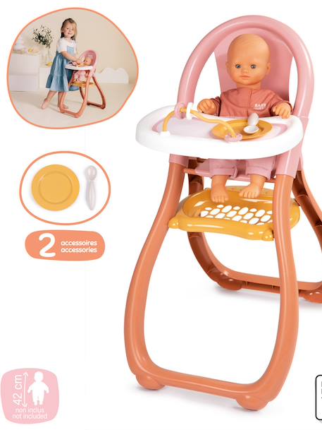 Chaise haute pour poupon multicolore 4 - vertbaudet enfant 