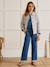 Pantalon ceinturé fille grenadine+marine 6 - vertbaudet enfant 