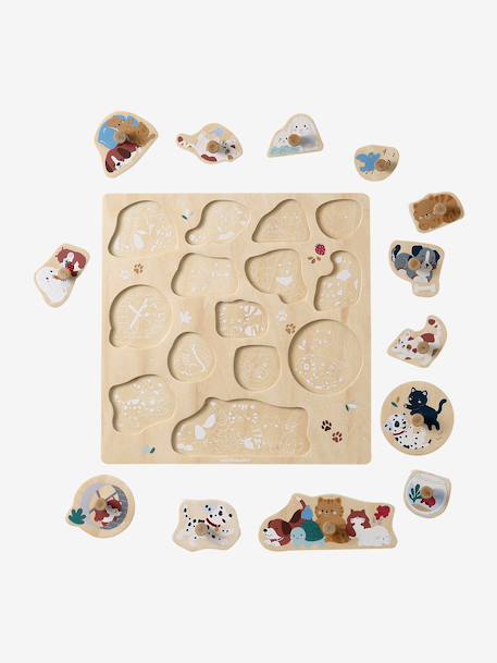 Puzzle boutons animaux en bois FSC® Big Family 4 - vertbaudet enfant 