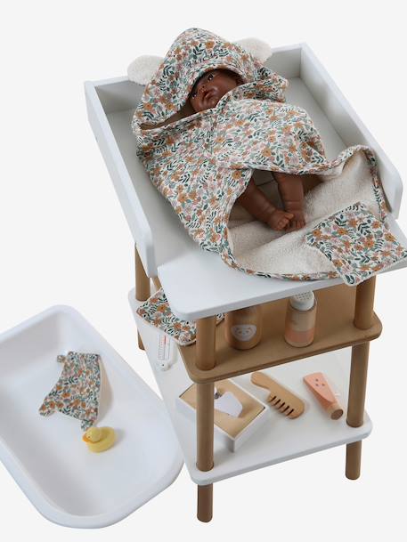 Set cape de bain + gant + lingettes poupon en gaze de coton Rétro Flower 3 - vertbaudet enfant 
