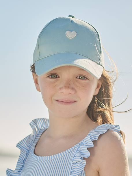 Fille-Casquette enfant fille coeur brodé