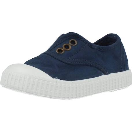 Basket garçon sans lacets à enfiler Beige+Blanc+Bleu azul+Bleu marine 22 - vertbaudet enfant 