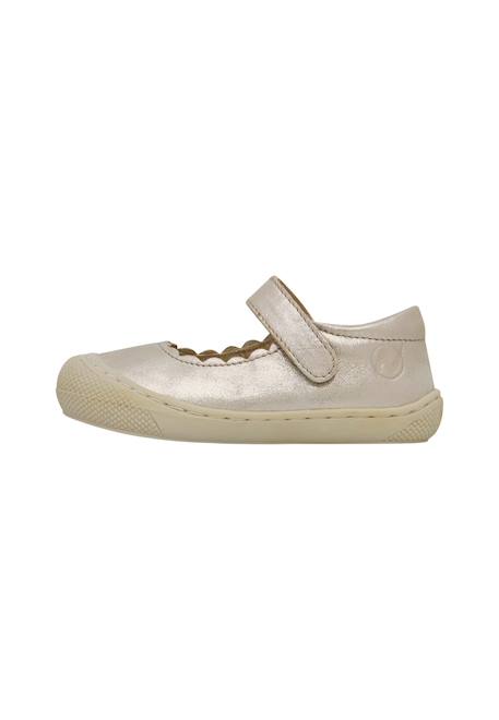 Ballerines premiers pas en cuir laminé avec sangle dorsia Platine- 3 - vertbaudet enfant 