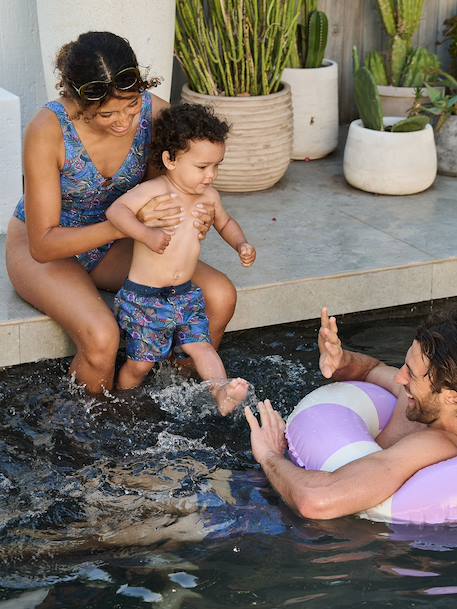 Short de bain bébé garçon capsule Liberty bleu 2 - vertbaudet enfant 