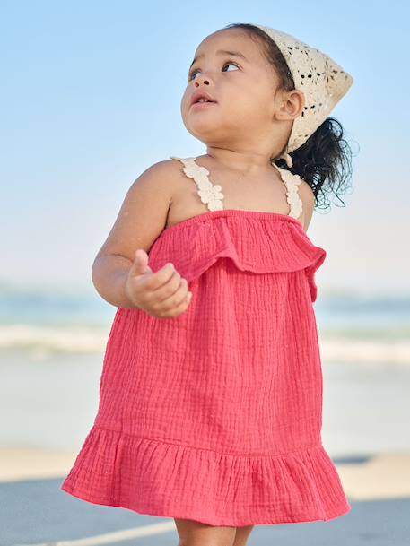 Ensemble robe bandana bébé fille framboise 8 - vertbaudet enfant 