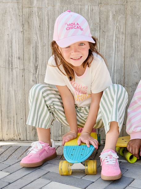 Casquette fille coton 'Hola Chicas' rose 5 - vertbaudet enfant 