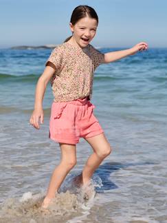 -Short fille taille en gaze de coton
