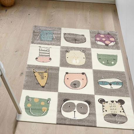 Tapis enfant tissé motif animaux zoo 2 Gris 6 - vertbaudet enfant 
