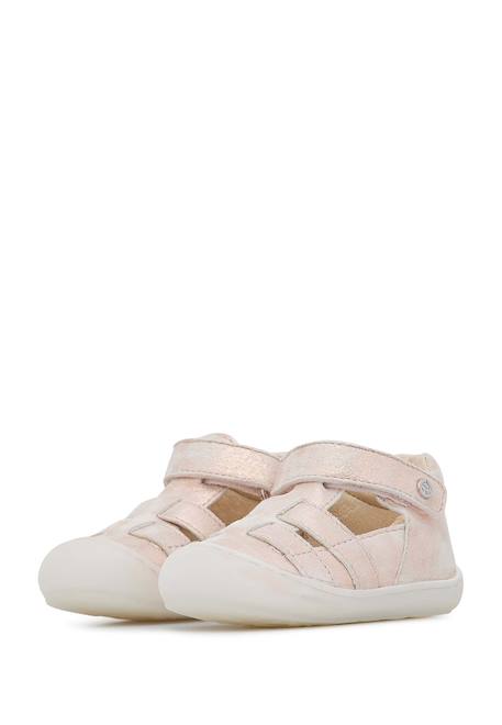 Sandales semi bede Platine-+Rose poudré- 10 - vertbaudet enfant 