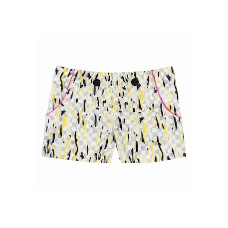 Short été   coton graphique   angie Jaune gris rose 3 - vertbaudet enfant 