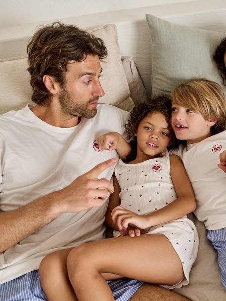 Pyjashort fille capsule famille écru 2 - vertbaudet enfant 
