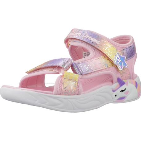 Sandales à scratch fille Rose+Rose lpmt+Violet prmt 4 - vertbaudet enfant 
