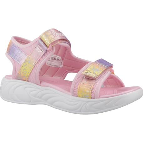 Sandales à scratch fille Rose+Rose lpmt+Violet prmt 5 - vertbaudet enfant 