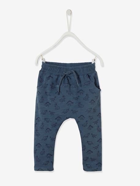 Pantalon molleton bébé garçon bleu jean dino+caramel imprimé+gris clair chiné+tabac imprimé+vert imprimé 1 - vertbaudet enfant 