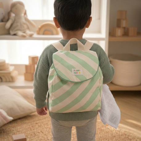 Sac à dos maternelle en coton Jaune+Rose+Vert 12 - vertbaudet enfant 