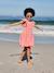 Robe fille gaze de coton manches courtes brodées corail+jaune 1 - vertbaudet enfant 
