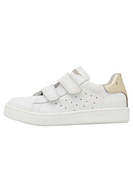 Baskets en cuir hasselt 2 vl. Blanc-platine- 3 - vertbaudet enfant 