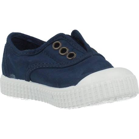 Basket garçon sans lacets à enfiler Beige+Blanc+Bleu azul+Bleu marine 23 - vertbaudet enfant 