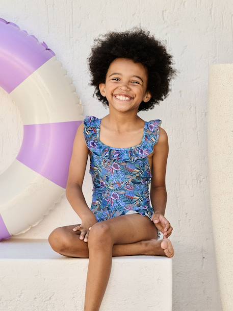 Maillot de bain fille 1 pièce bleu 1 - vertbaudet enfant 
