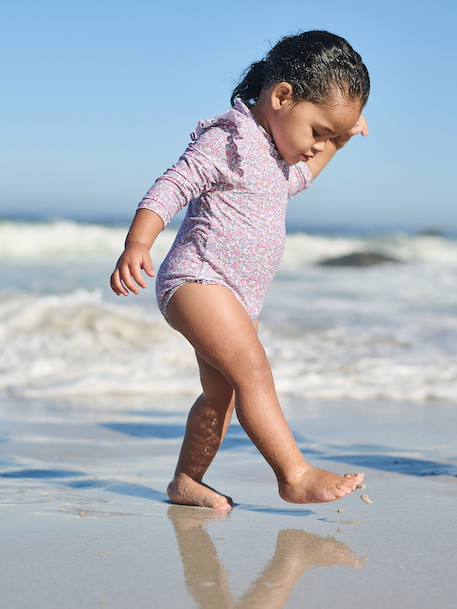 Maillot de bain manches longues anti UV écru 2 - vertbaudet enfant 